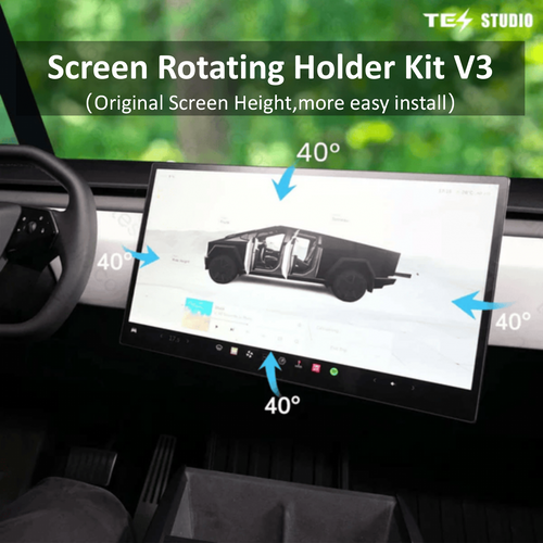 Tesstudio Center Screen Swivel Rotating Mount Kit For Cybertruck Swivel Bracket Mount Kit V3(More Easy Install)