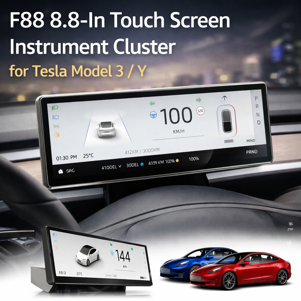 Tesstudio F88 8.8¡± Touch Screen Instrument Cluster for Tesla Model 3 & Y