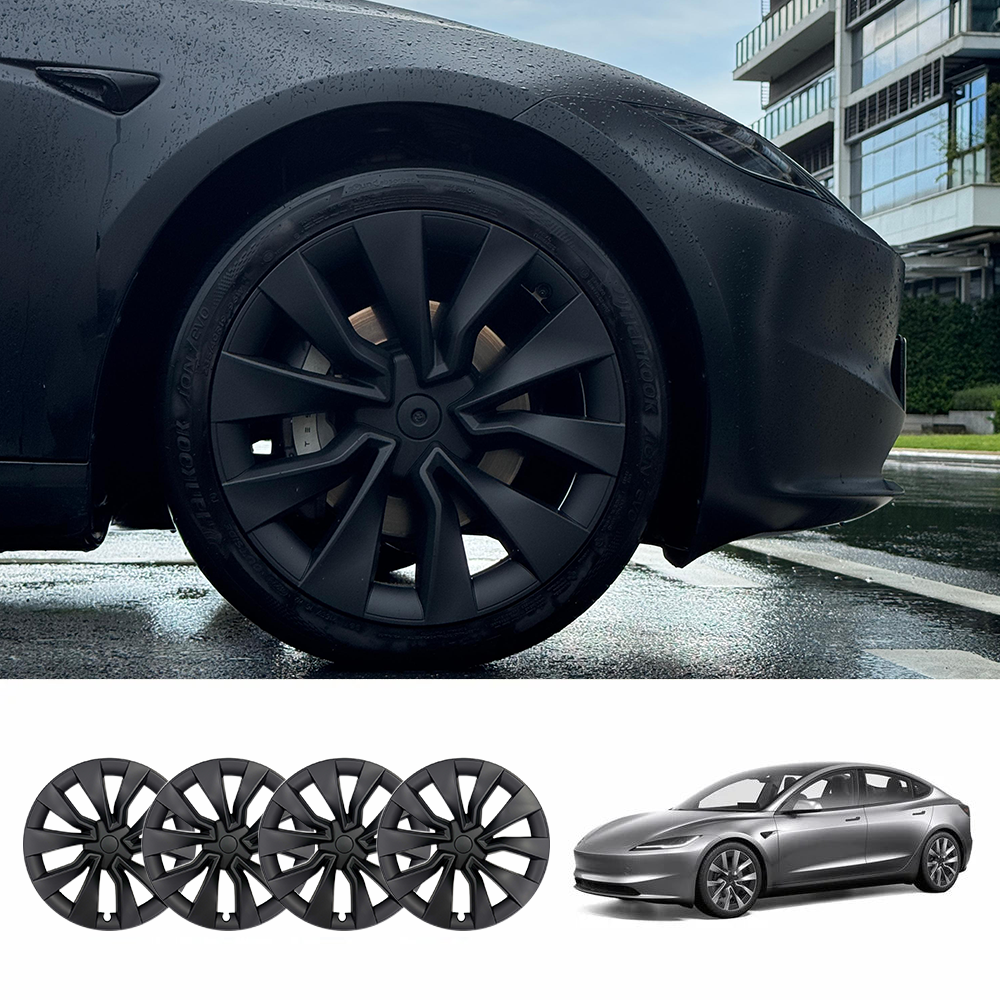 Tesstudio Model 3 Highland (2023.08+) 19¡¯¡¯ X-Style Wheel Covers¨CAerodynamic,Protective Stylish Upgrade, Matte Black