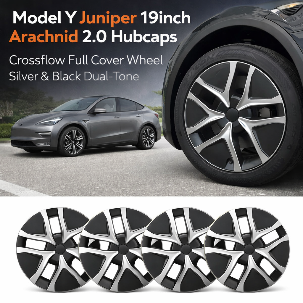 Tesla Model Y Juniper (2025.03+)用 Arachnid 2.0スタイル 19インチ クロスフロー ハブキャップ