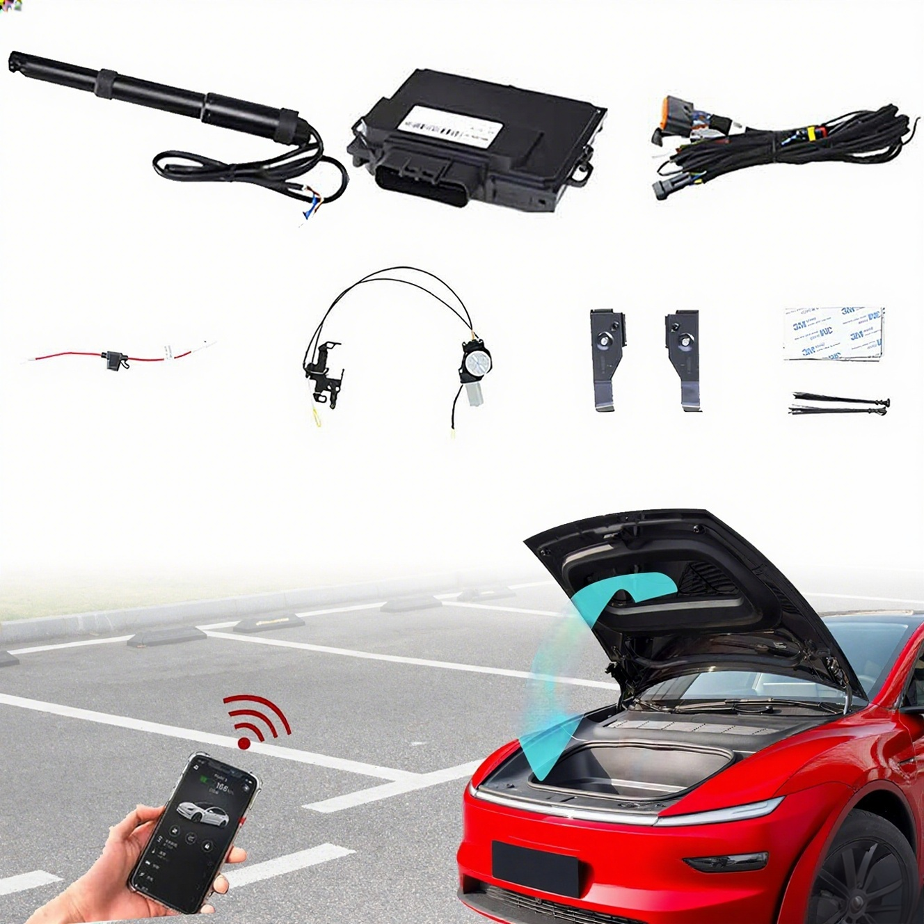 Tesstudio Power Frunk Silent Front Trunk Electric Suction Lock Version 8 For Tesla Model 3/Highland Model Y/Y Juniper