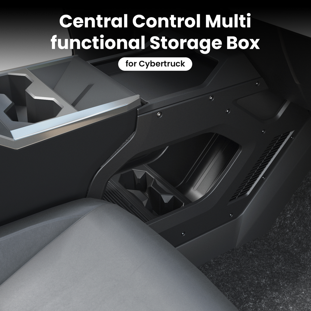 Tesstudio Cybertruck Lower Console Side Storage Box ¨C Double-Layer ABS Organizer with Cup Holder (2024+)