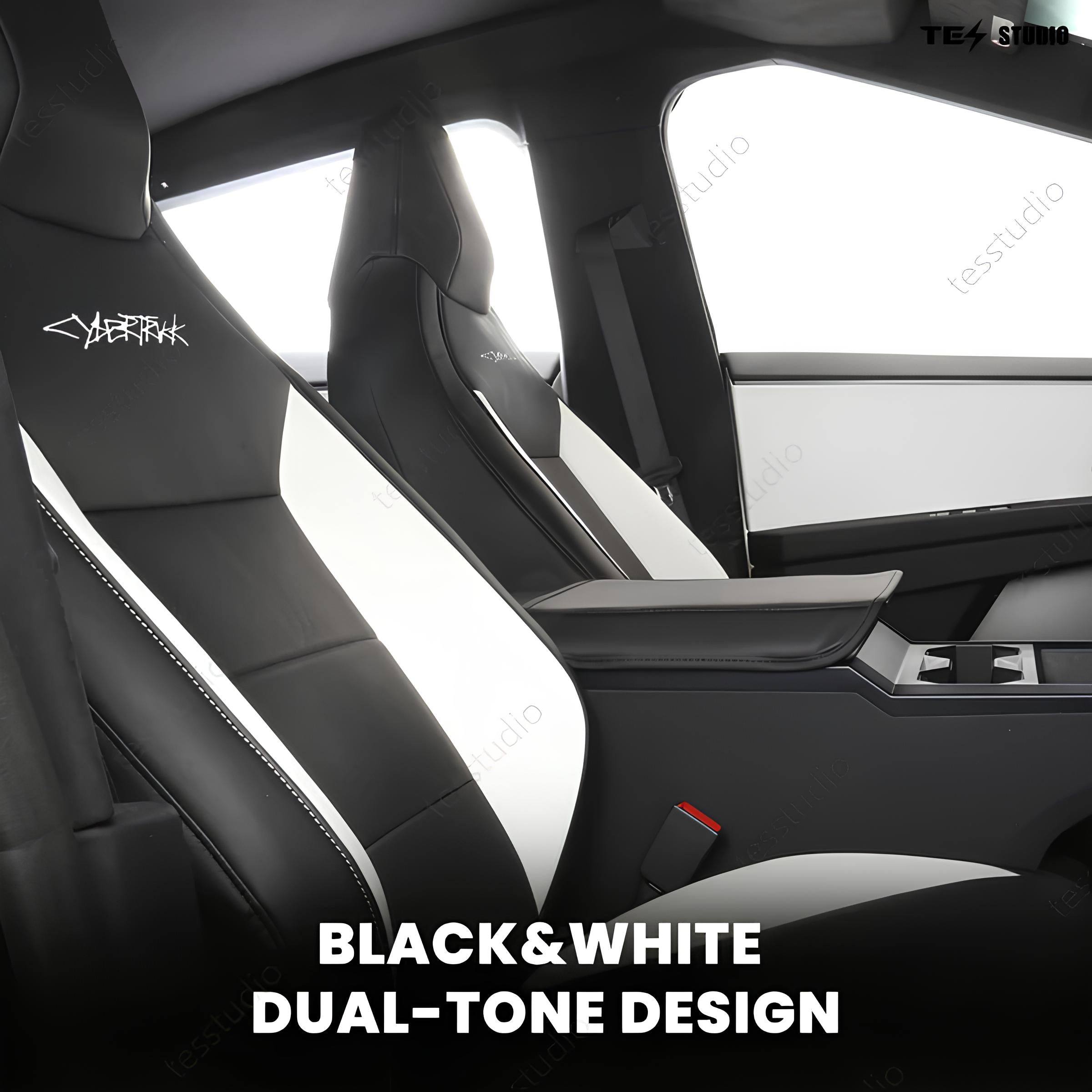 Tesstudio Seat Covers NAPPA Leather Full Coverage Seat Protector For Cybertruck