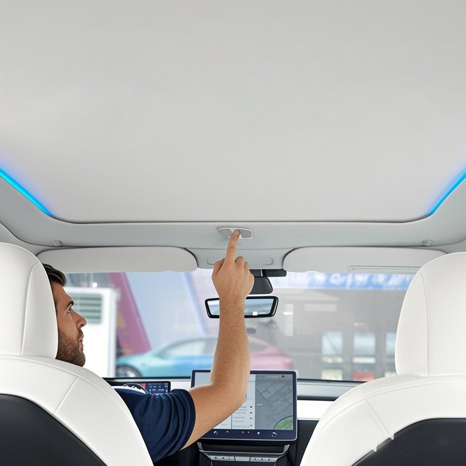 Tesstudio Sunshade Tesla Model Y/Y Juniper Voice-Controlled Electric Roof Shade