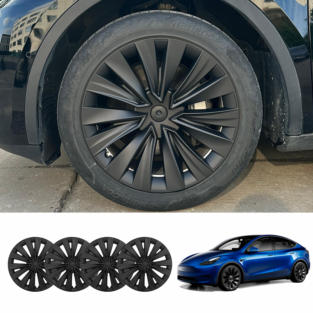 Tesstudio Tesla Model Y (2020-2024)19'' X-Style C Wheel Covers ¨C Aerodynamic Protection & Stylish Upgrade/ Matte Black