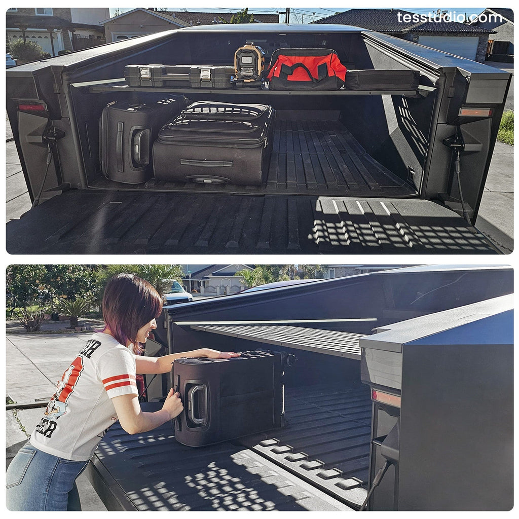 Tesla Cybertruck Vault Cargo Divider Truck Accessories Molle Trunk Bed Divider Tesstudio?