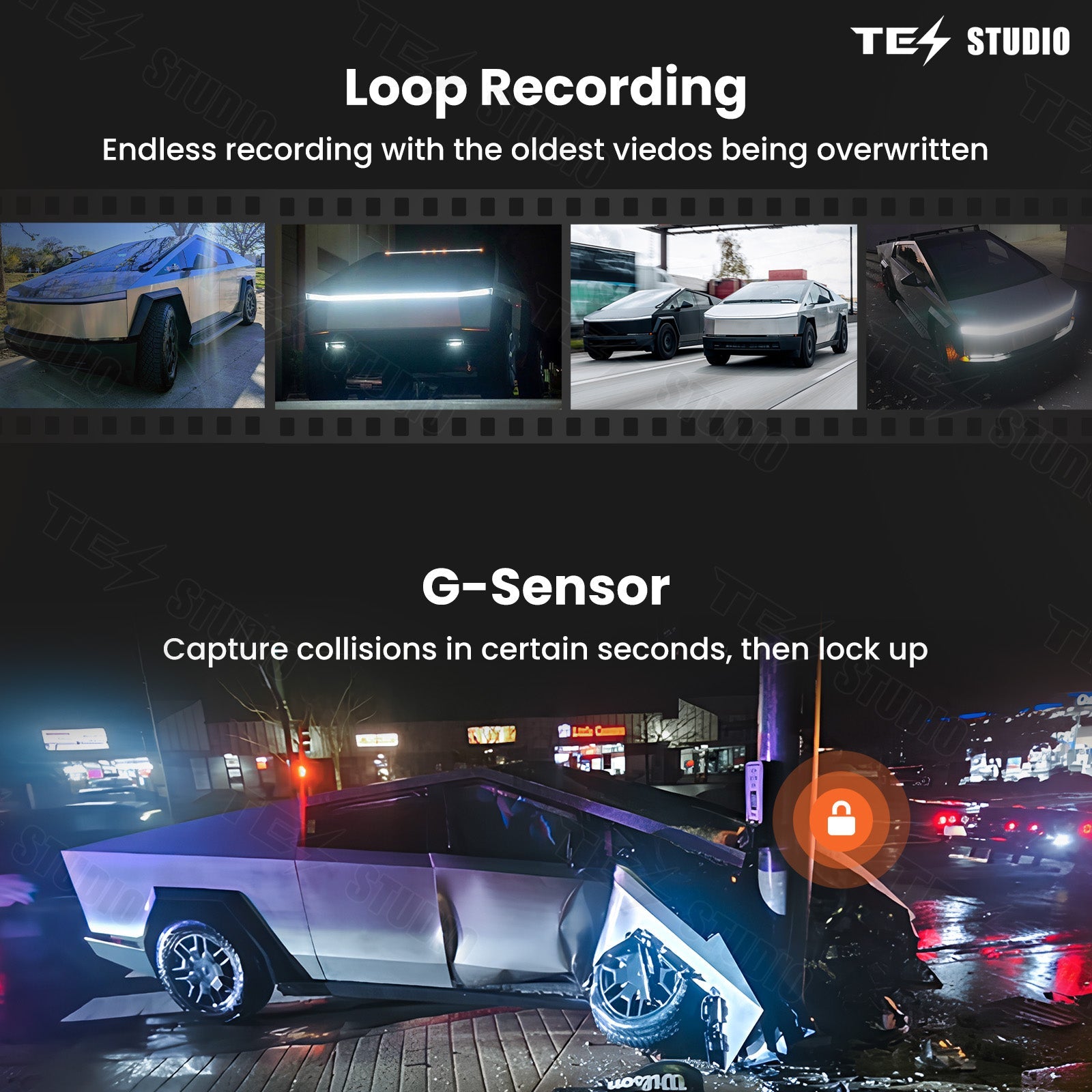 S92 ストリーミングリアビューミラーレコーダー 1080P HD DVR デュアルウェイビデオ 光ファイバー伝送信号 サイバートラック用