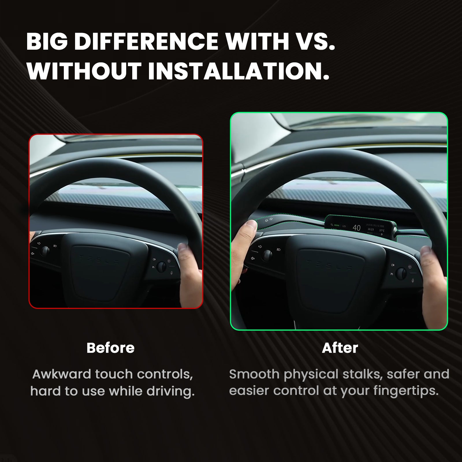2026 Turn Signal & Gear Shift Stalk With Mini Display For Tesla Model 3 Highland / Y Juniper