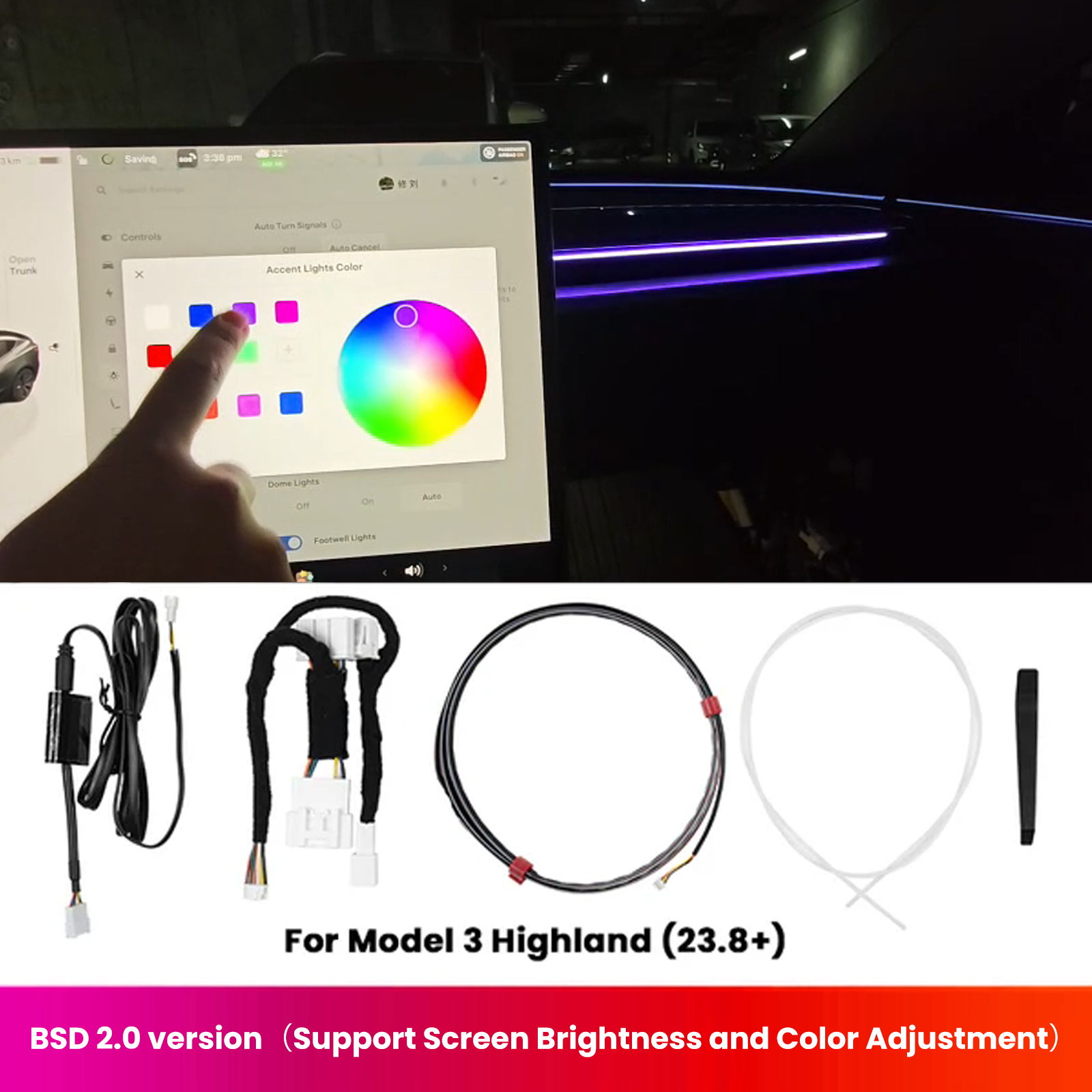 BSD Blind Spot Monitor Ambient Light System For Tesla Model 3/Y ? 3 High / Y Juniper