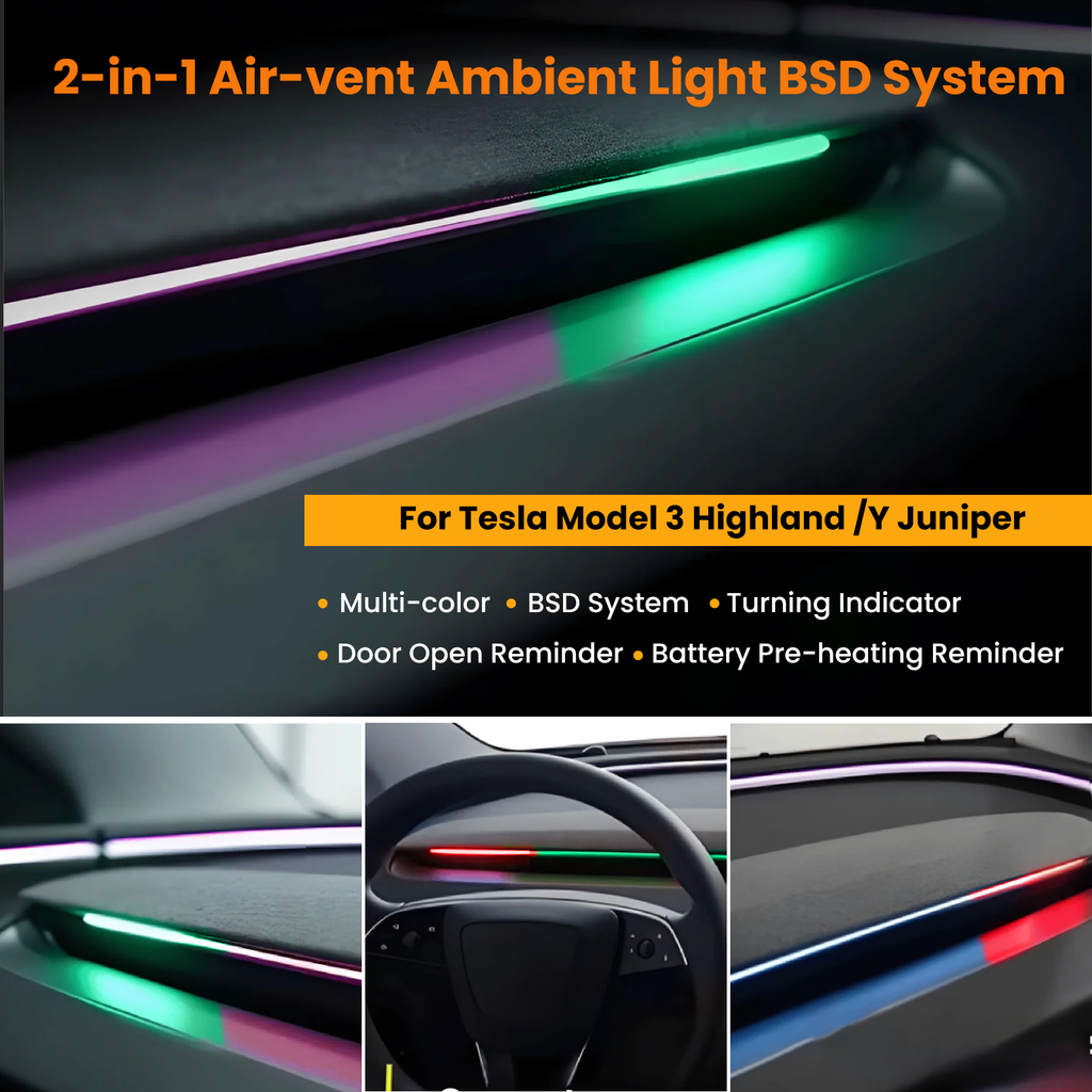 2026 BSD 2.0死角警告システム テスラモデル3 ハイランド / Y ジュニパー / サイバートラック アンビエントライト用