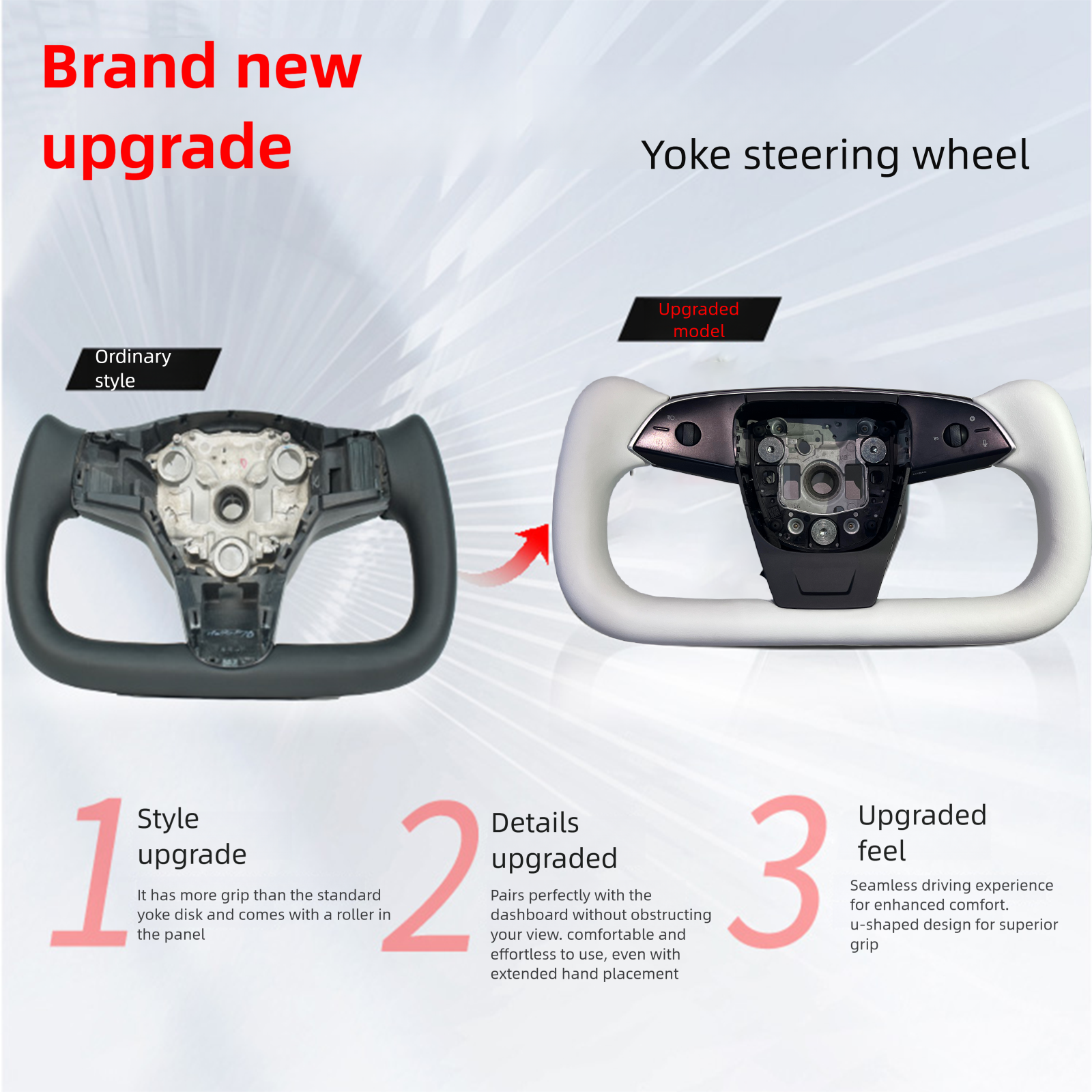 2026 Model 3 Highland / Y juniper Premium Nappa Leather Yoke Steering Wheel V2