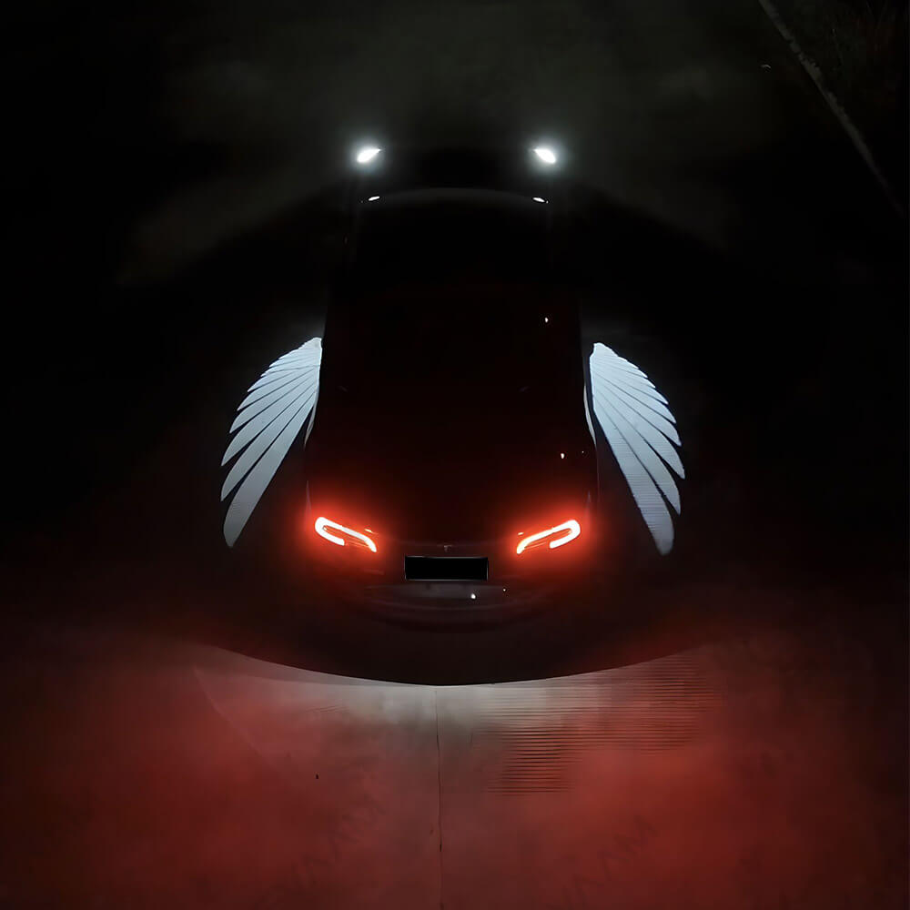 Tesla Model Y/Y Juniper 2025+用エンジェルウイングサイドミラーウェルカムプロジェクターライト